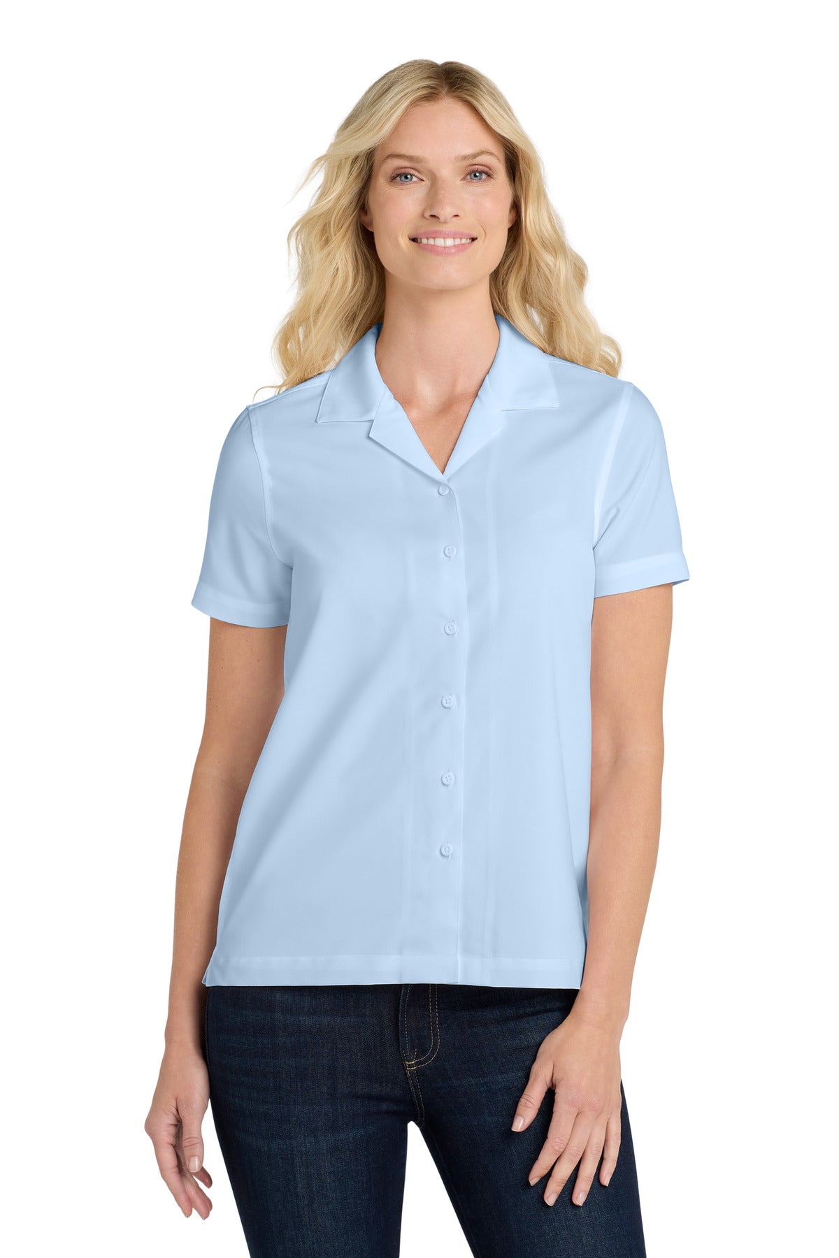 Port Authority Women's Short Sleeve Performance Staff Shirt - Cloud Blue
