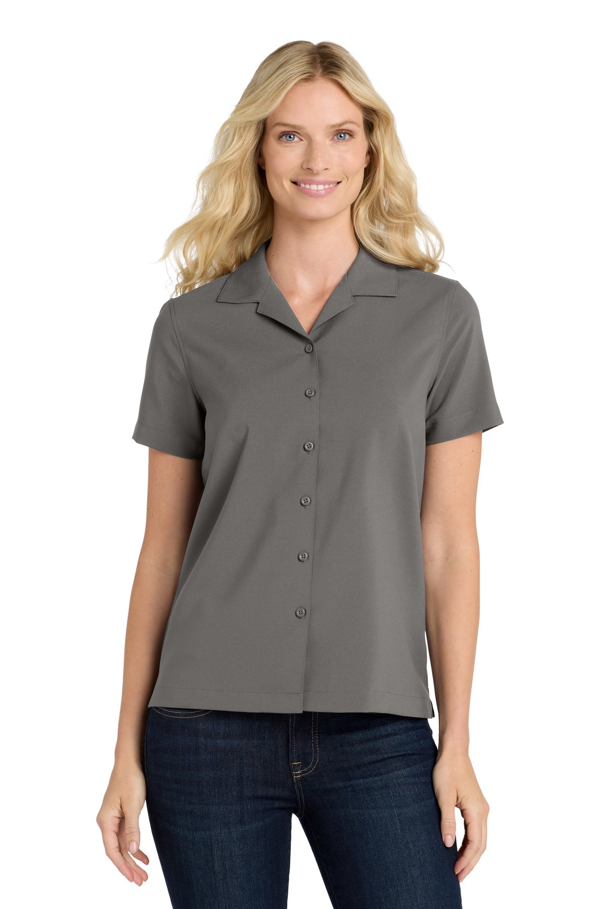 Port Authority Women's Short Sleeve Performance Staff Shirt - Graphite