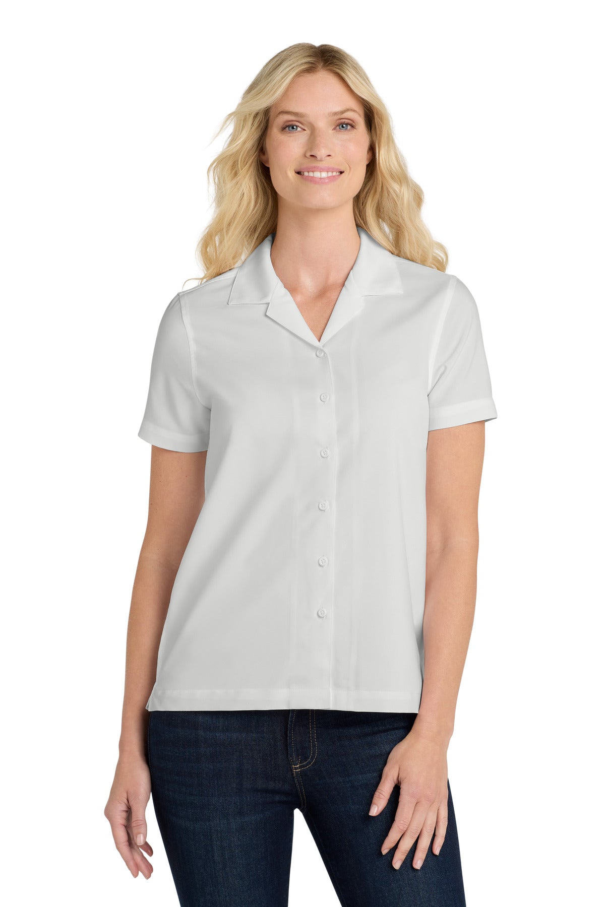 Port Authority Women's Short Sleeve Performance Staff Shirt - Silver