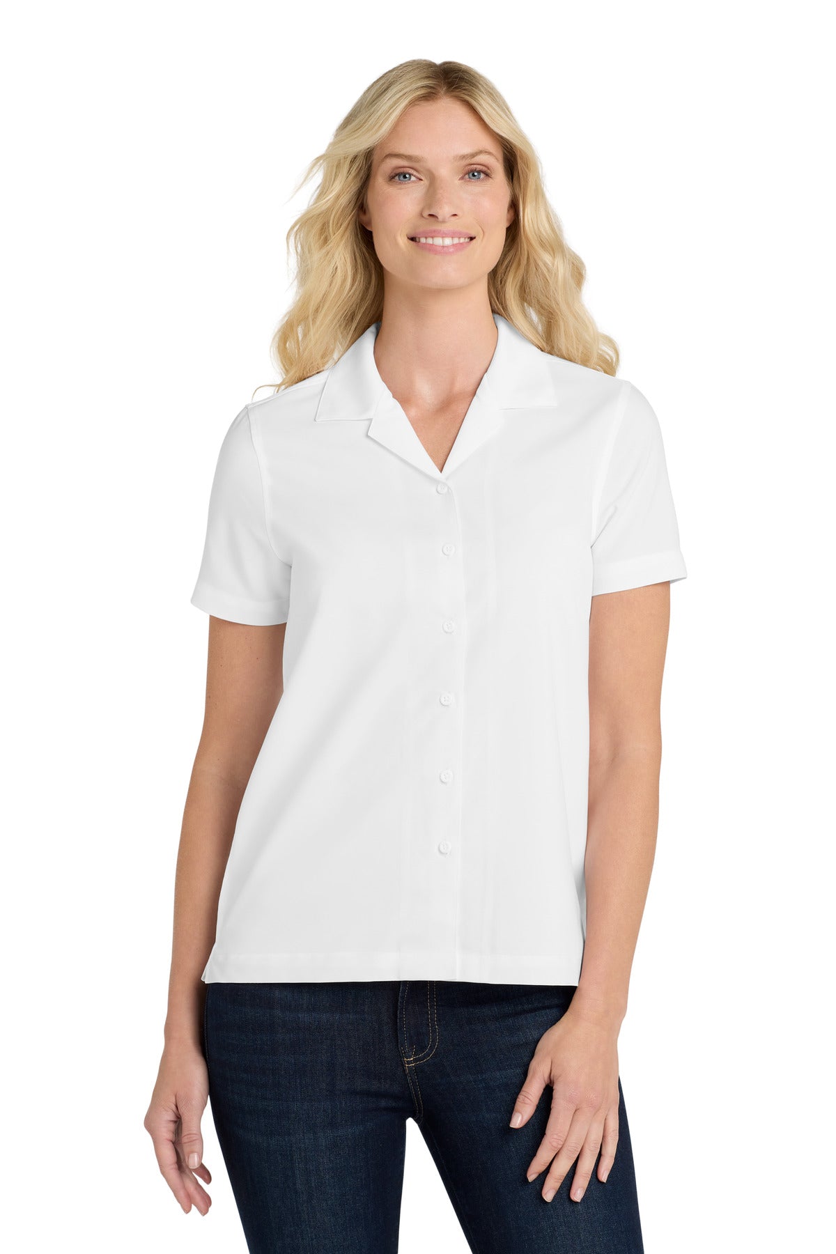 Port Authority Women's Short Sleeve Performance Staff Shirt - White