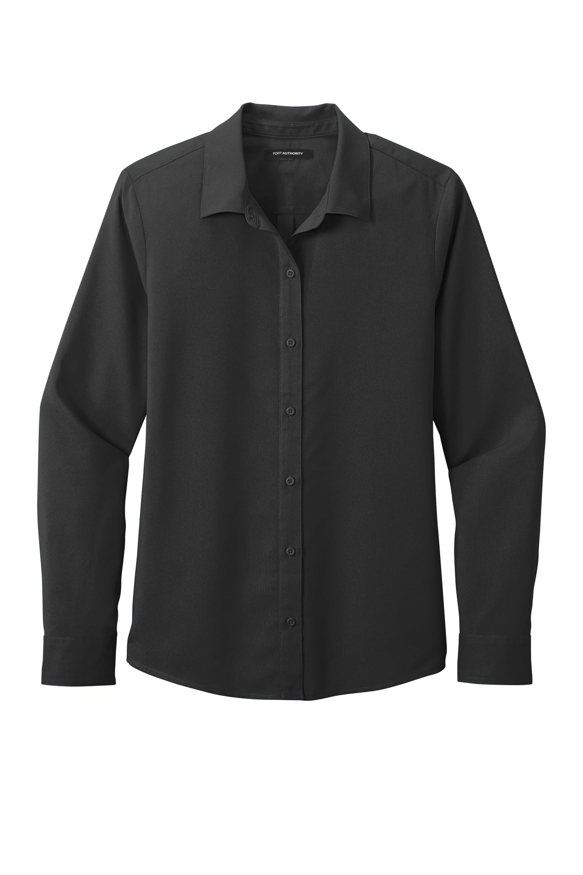 Port Authority Women's Long Sleeve Performance Staff Shirt - Black