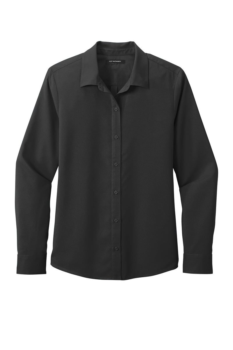 Port Authority Women's Long Sleeve Performance Staff Shirt - Black