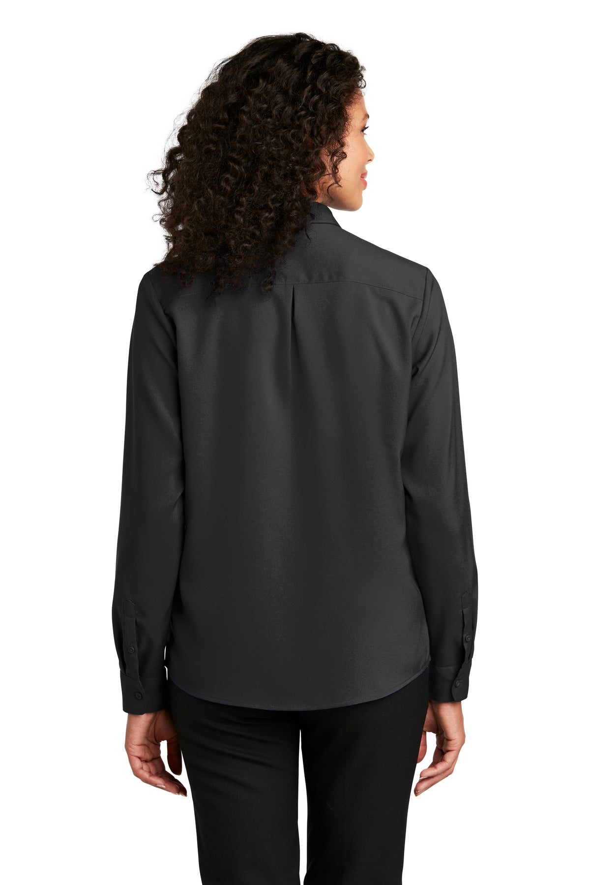 Port Authority Women's Long Sleeve Performance Staff Shirt - Black