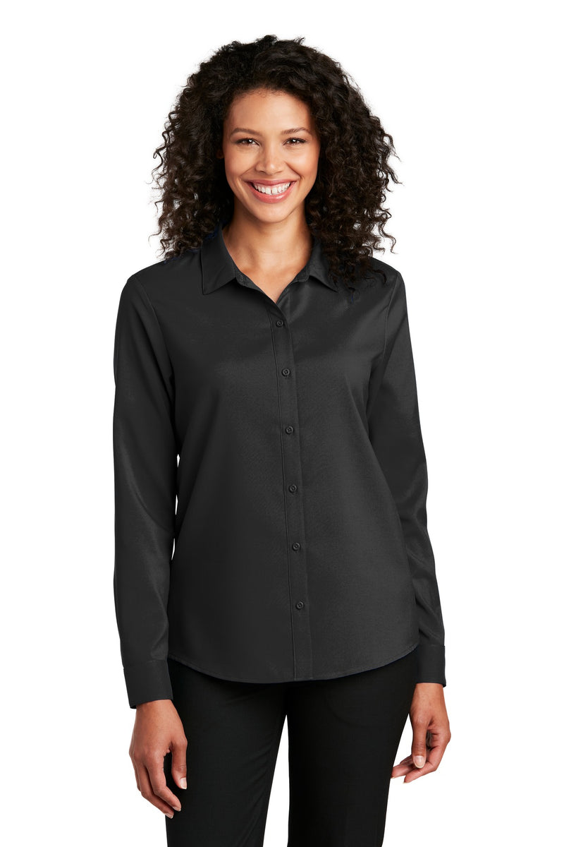 Port Authority Women's Long Sleeve Performance Staff Shirt - Black
