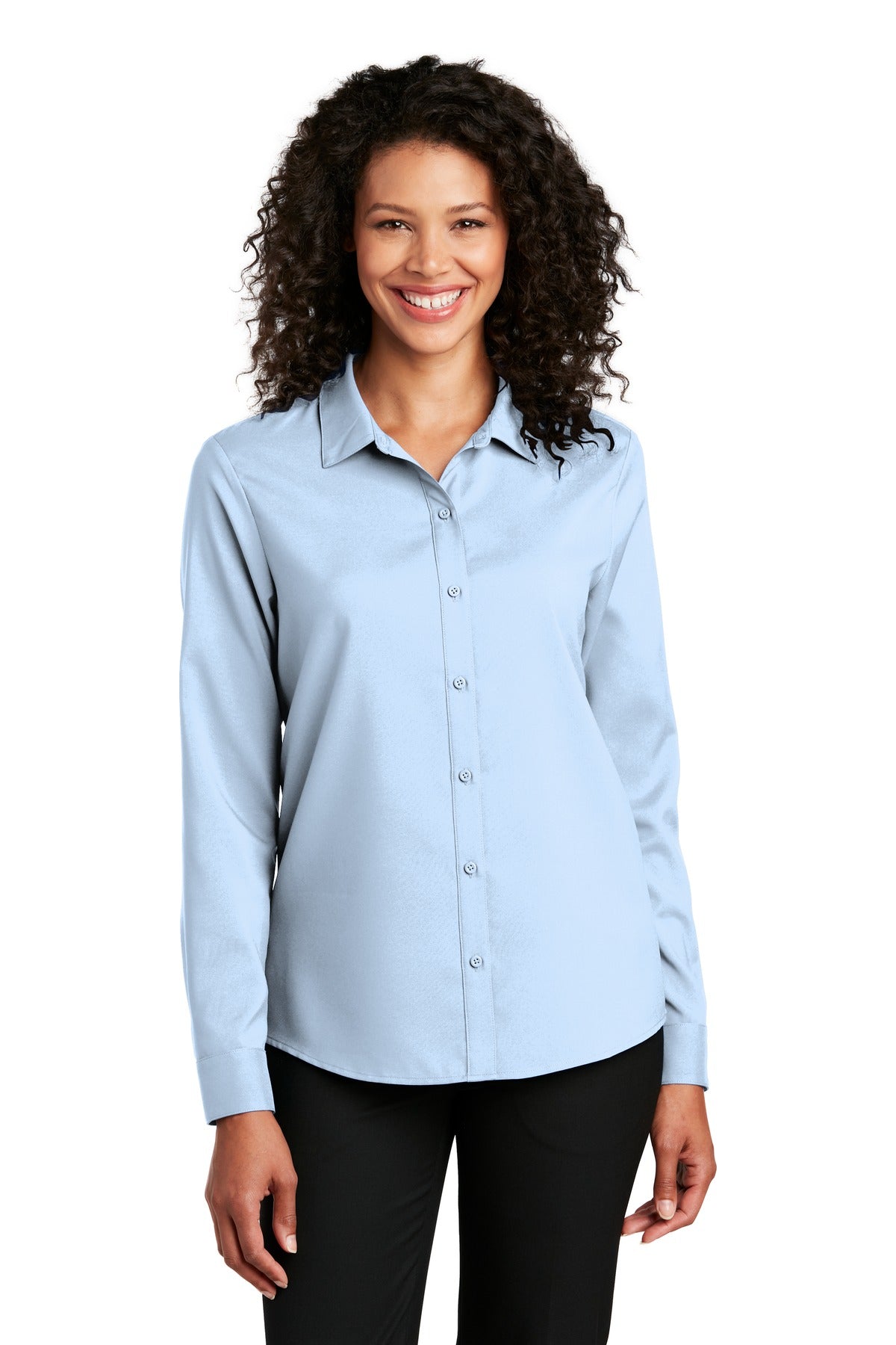 Port Authority Women's Long Sleeve Performance Staff Shirt - Cloud Blue