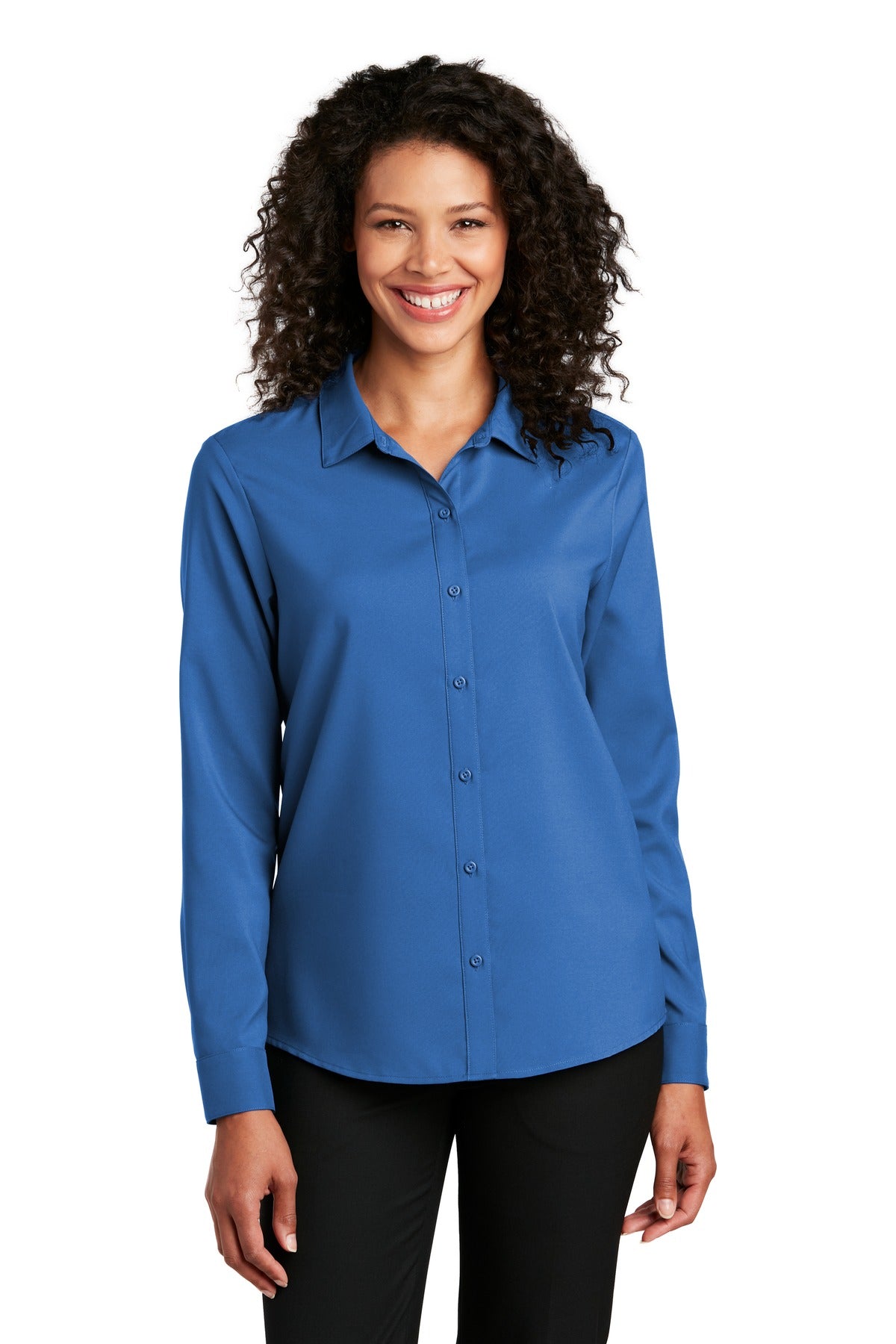 Port Authority Women's Long Sleeve Performance Staff Shirt - True Blue