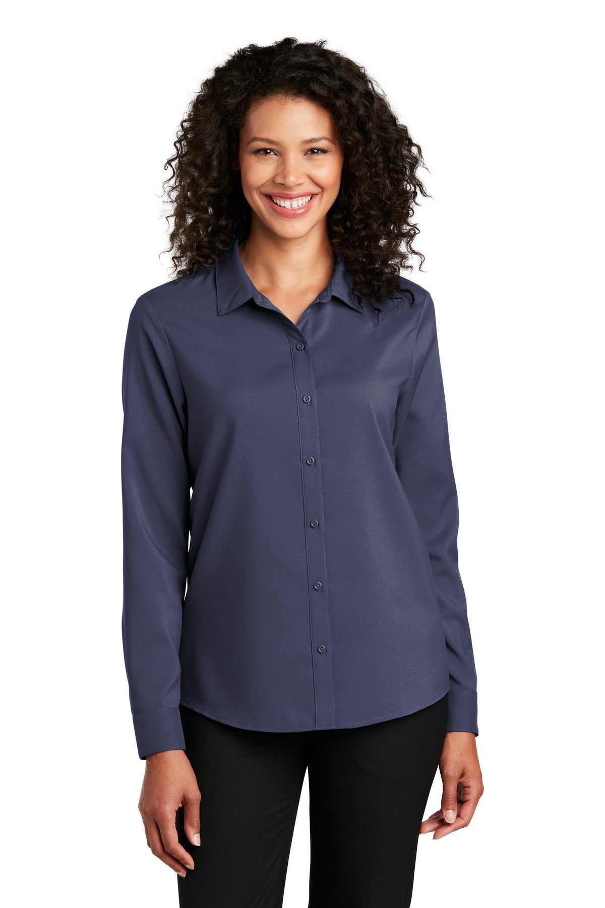 Port Authority Women's Long Sleeve Performance Staff Shirt - True Navy