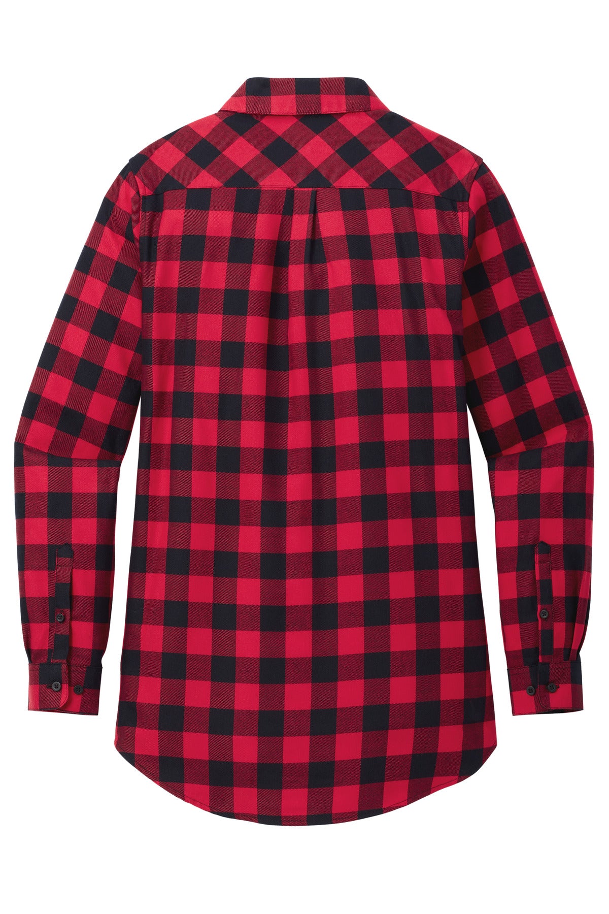Port Authority Women's Plaid Flannel Tunic - Red/ Black Buffalo Check