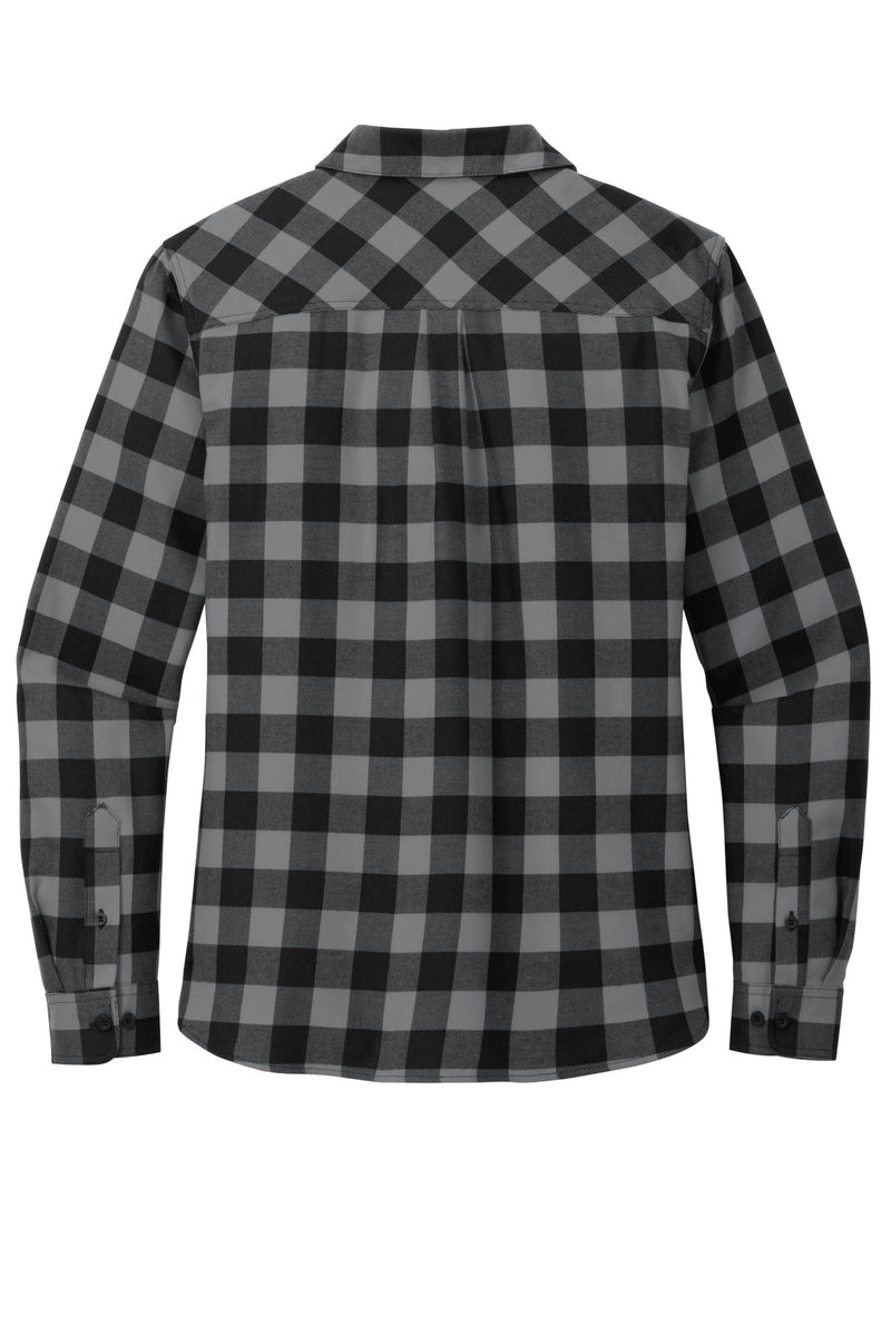 Port Authority Women's Plaid Flannel Shirt - Grey/ Black Buffalo Check