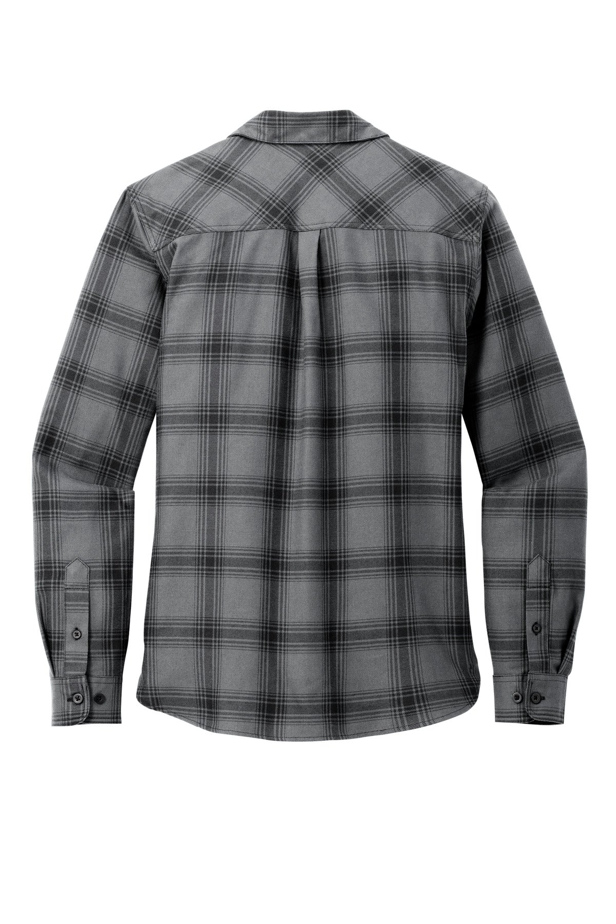 Port Authority Women's Plaid Flannel Shirt - Grey/ Black Open Plaid