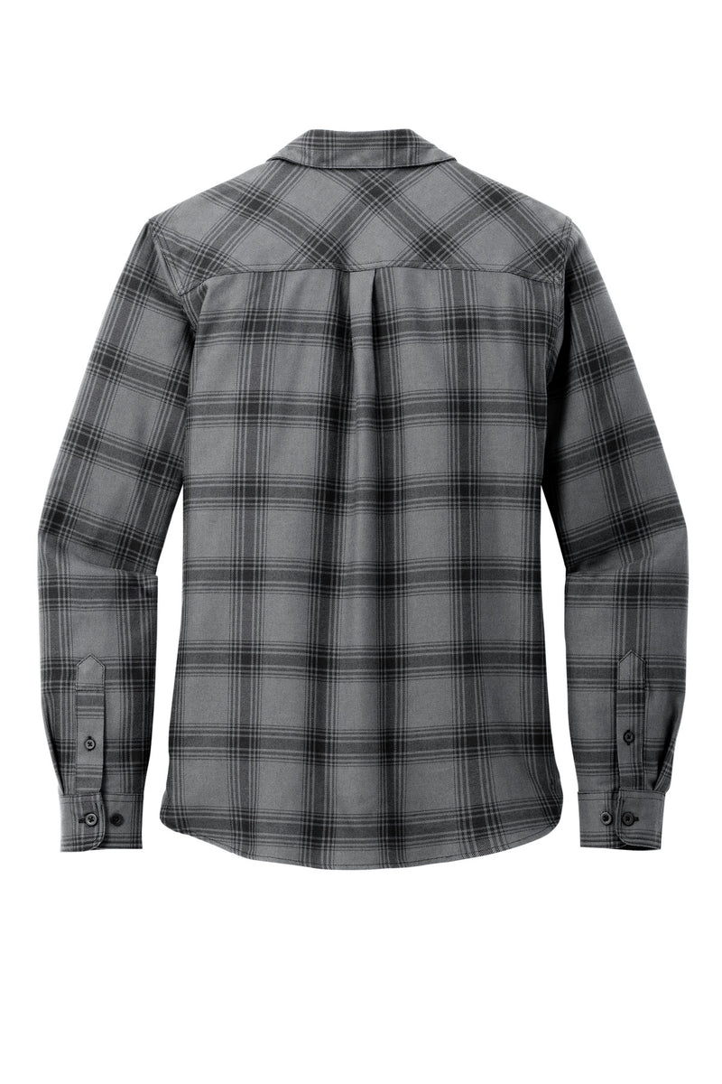 Port Authority Women's Plaid Flannel Shirt - Grey/ Black Open Plaid