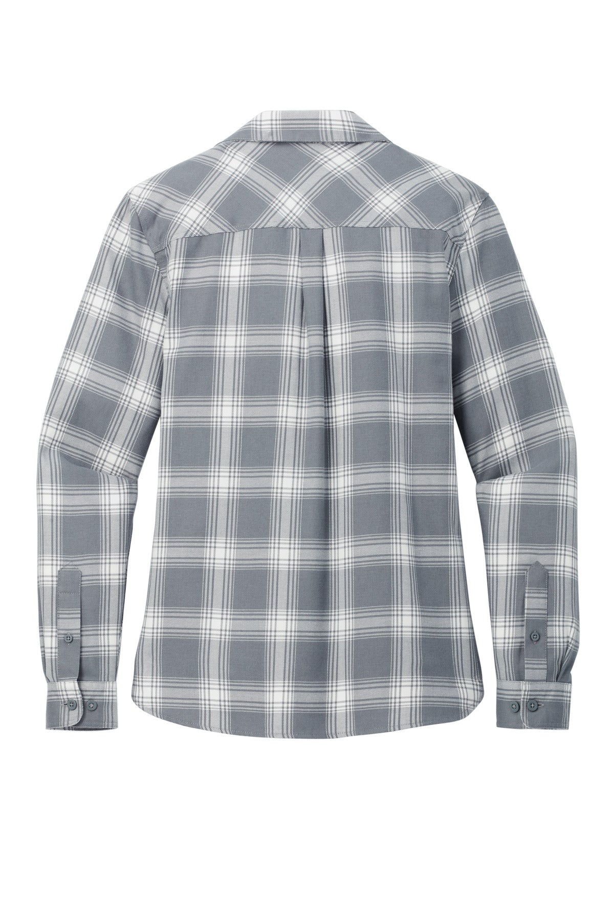 Port Authority Women's Plaid Flannel Shirt - Grey/ Cream Open Plaid