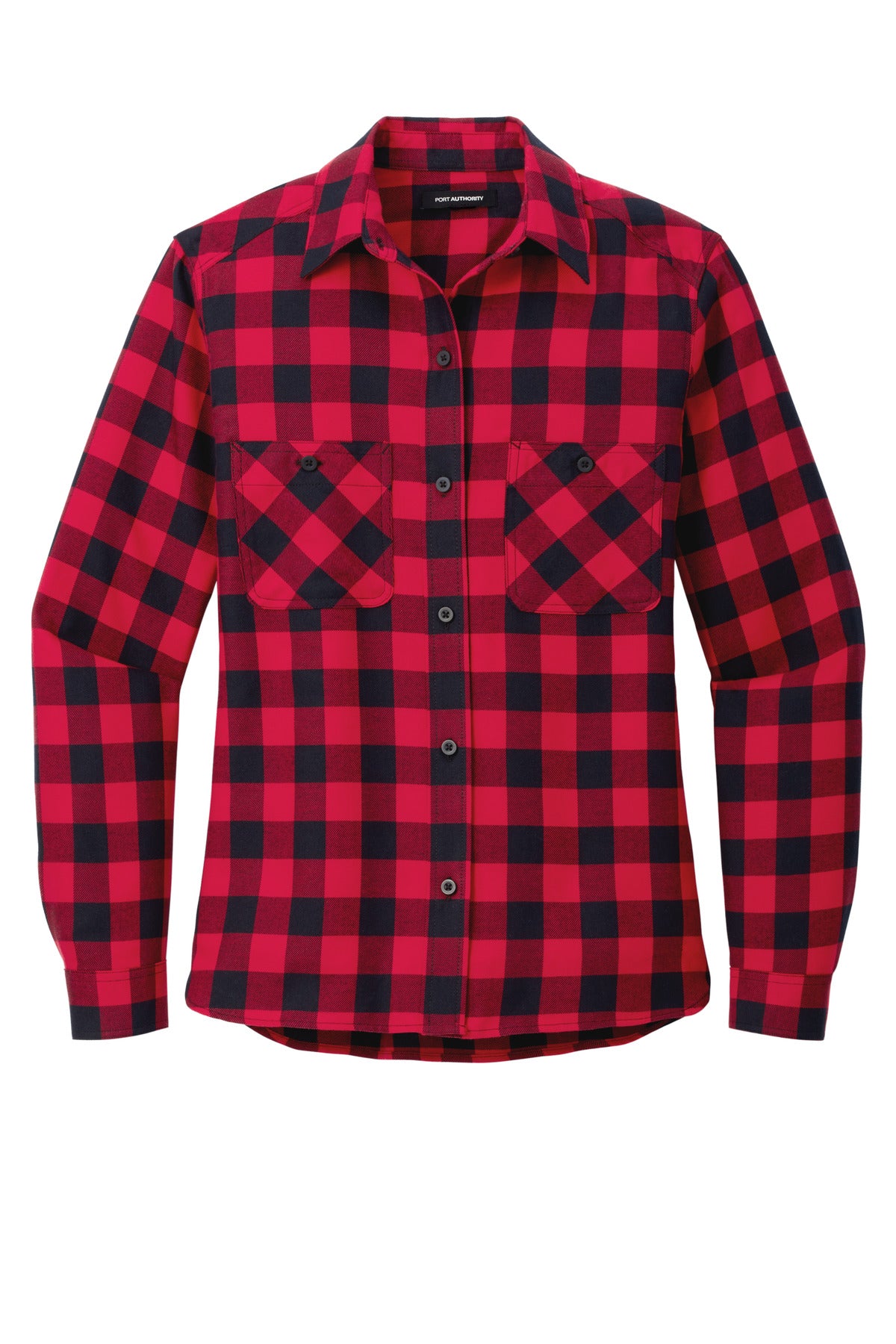 Port Authority Women's Plaid Flannel Shirt - Red/ Black Buffalo Check