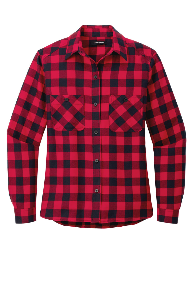 Port Authority Women's Plaid Flannel Shirt - Red/ Black Buffalo Check