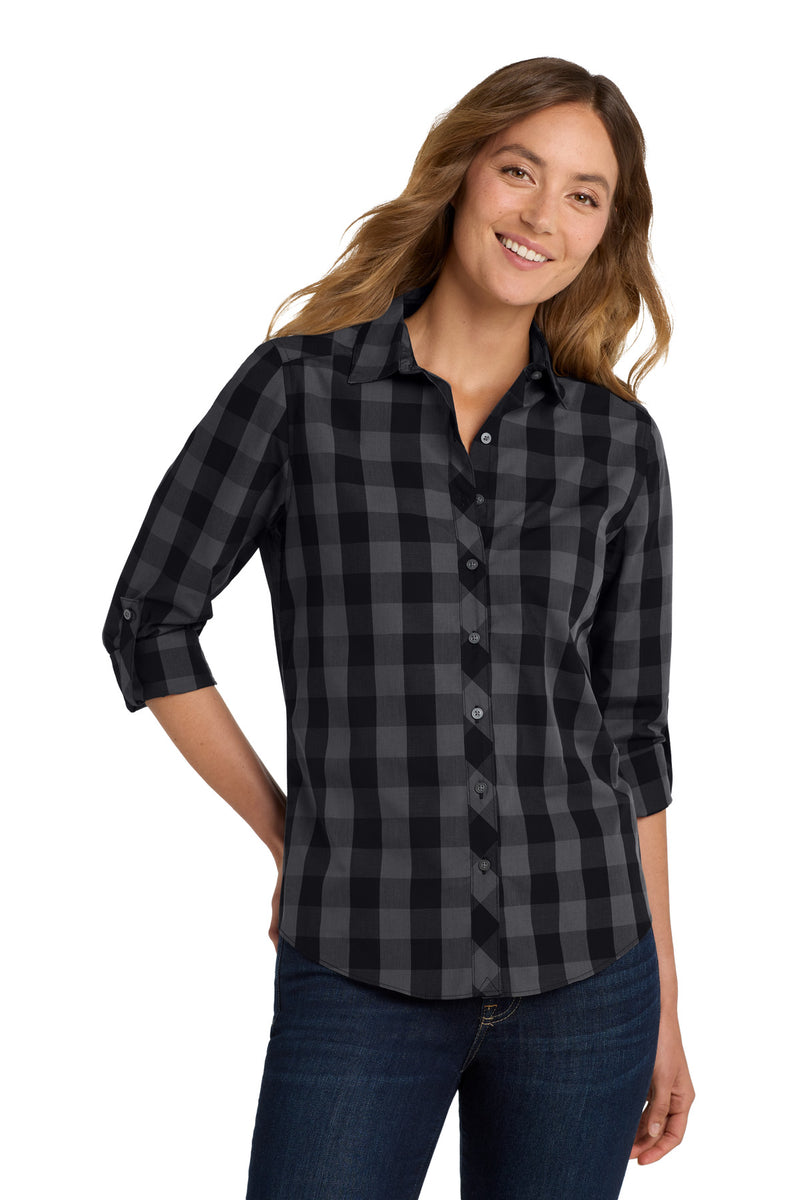 Port Authority Women's Everyday Plaid Shirt - Black