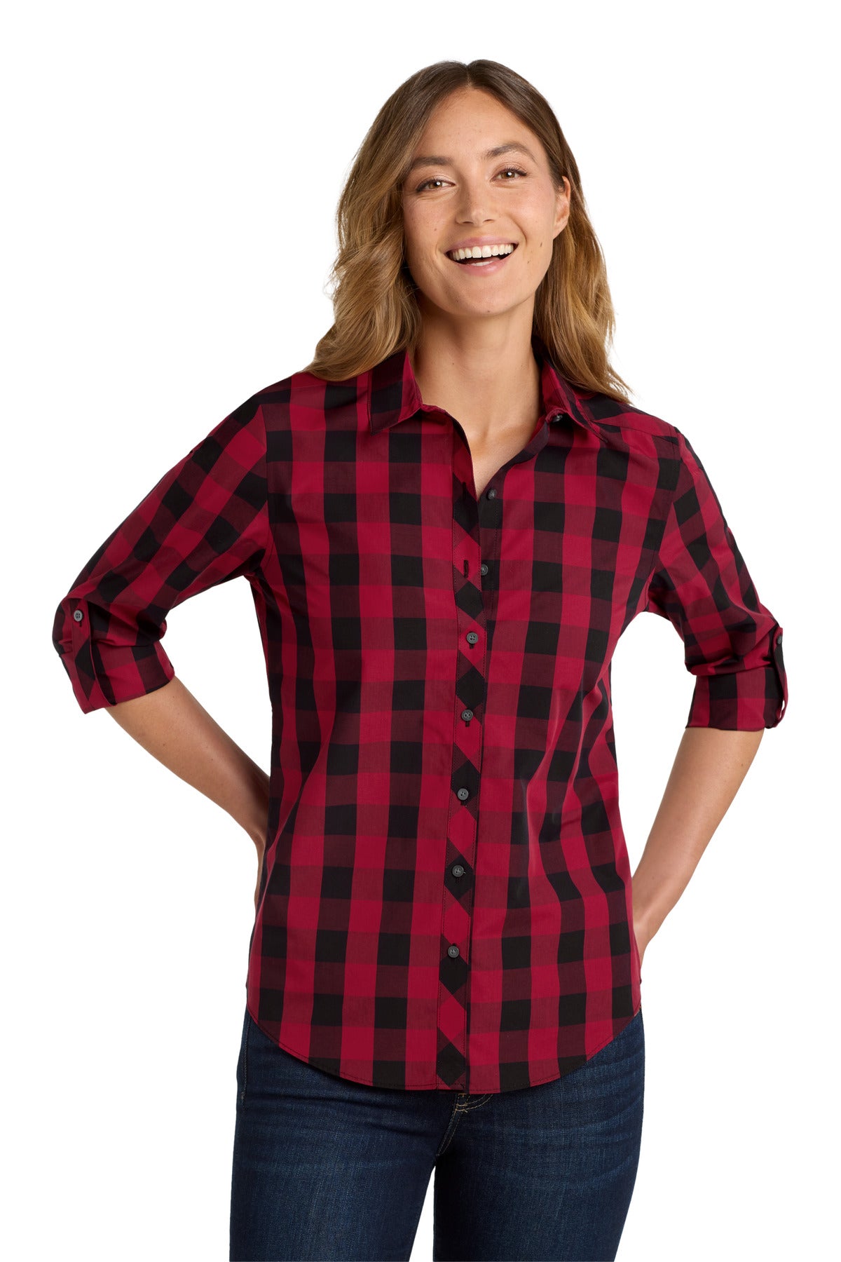 Port Authority Women's Everyday Plaid Shirt - Rich Red
