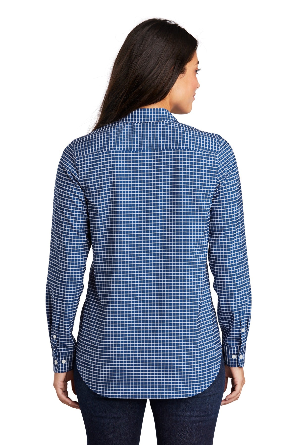 Port Authority  Ladies City Stretch Tunic - True Blue/ White