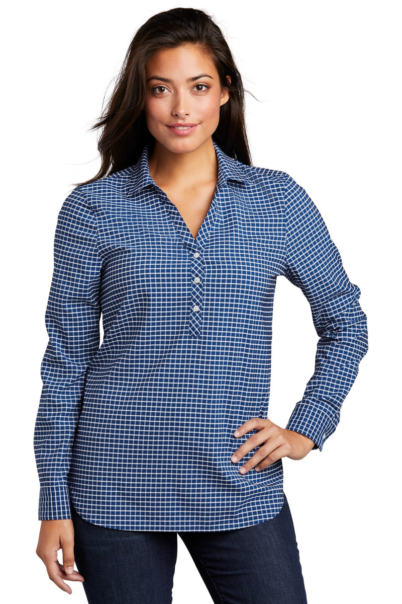 Port Authority  Ladies City Stretch Tunic - True Blue/ White