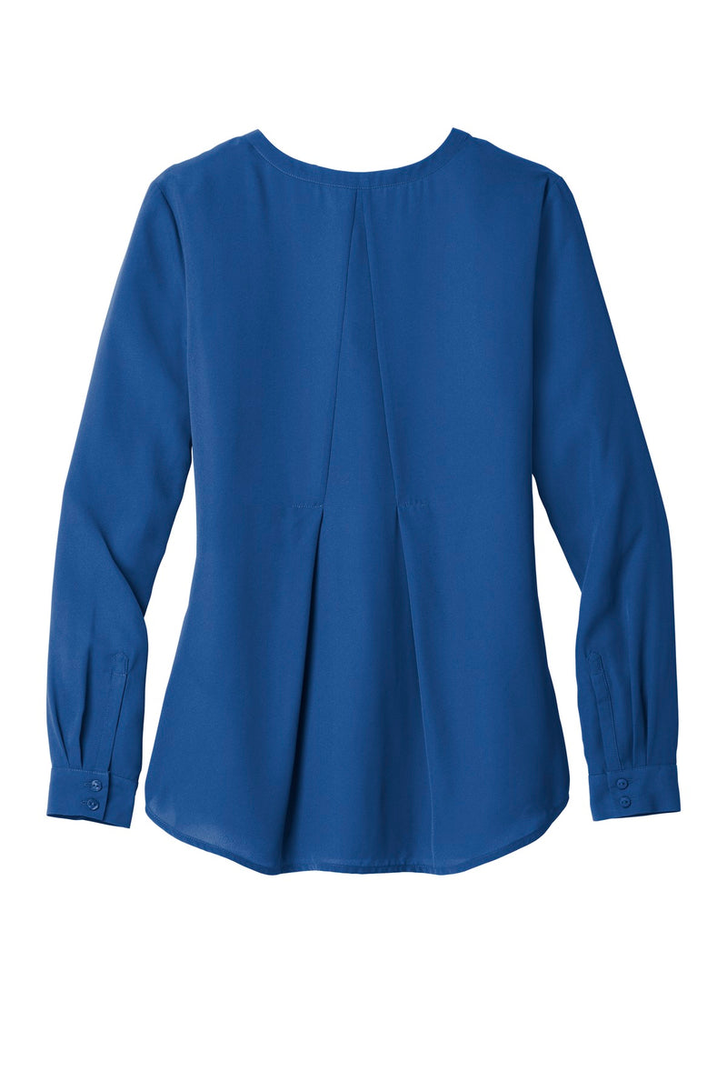 Port Authority Women's Long Sleeve Button-Front Blouse - True Blue