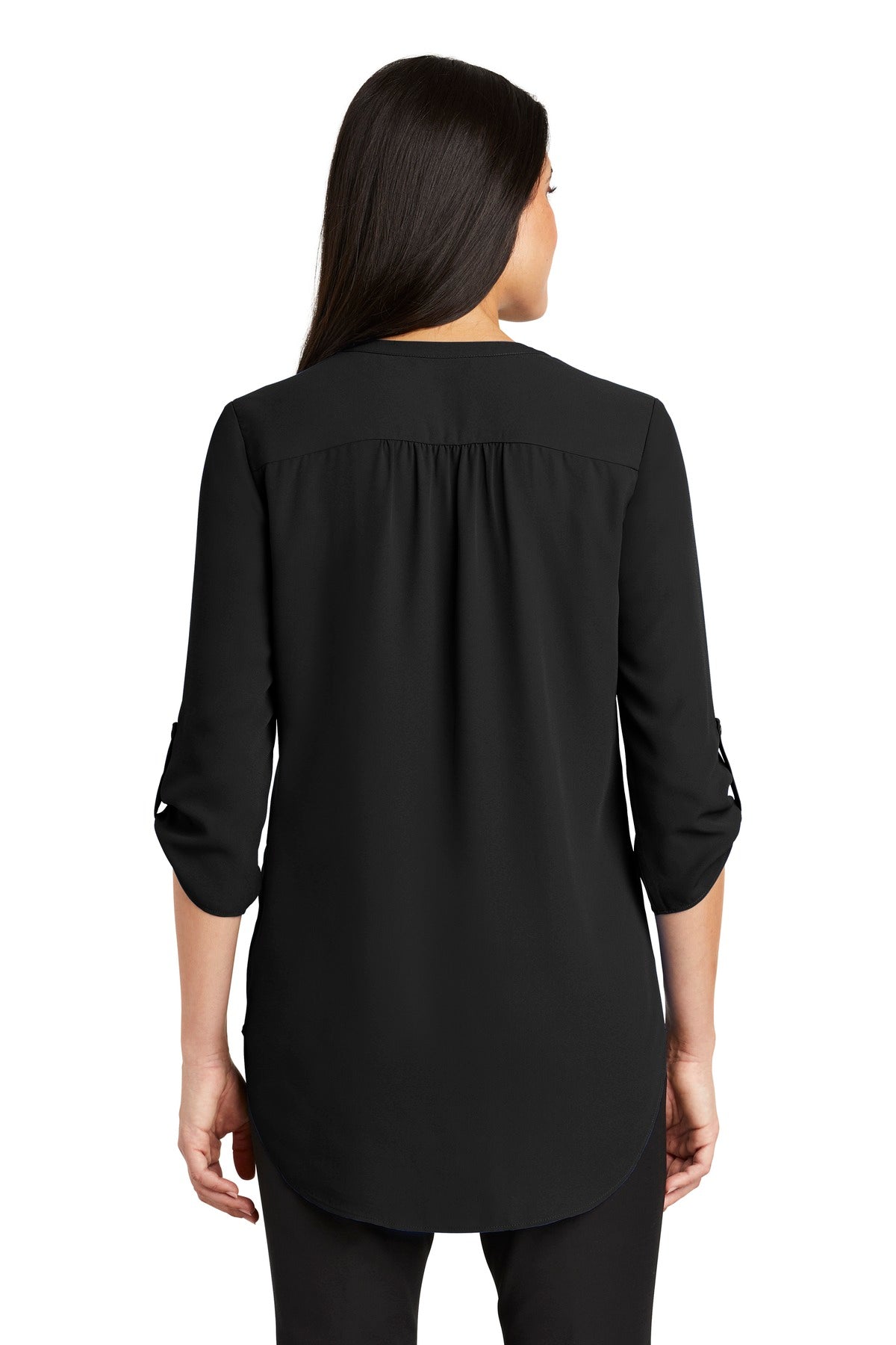 Port Authority Women's 3/4-Sleeve Tunic Blouse - Black