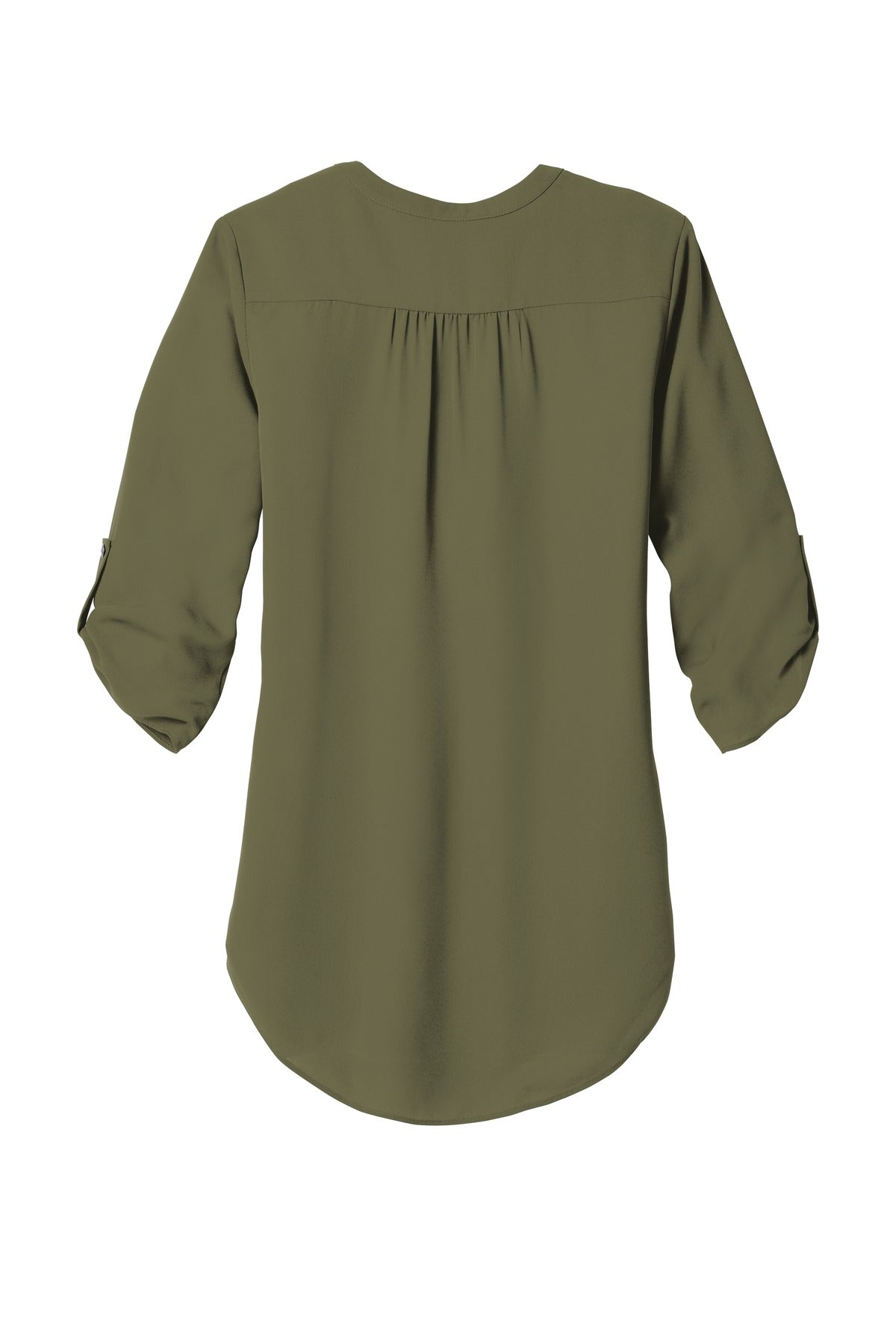 Port Authority Women's 3/4-Sleeve Tunic Blouse - Deep Olive