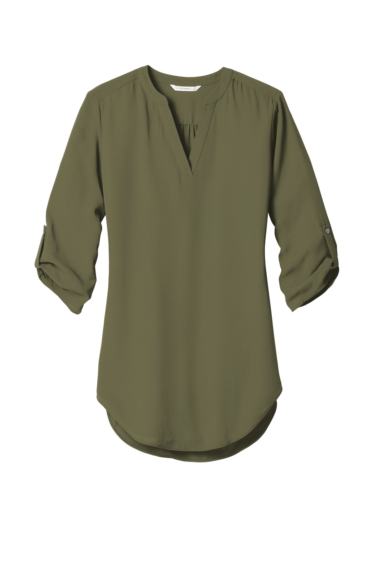 Port Authority Women's 3/4-Sleeve Tunic Blouse - Deep Olive