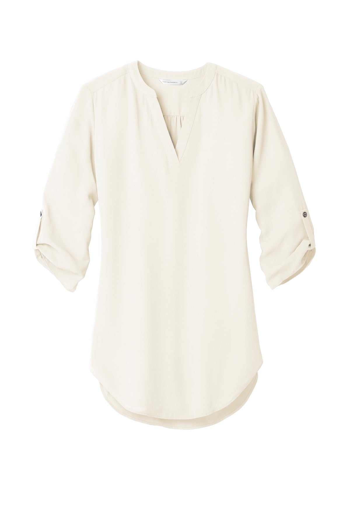 Port Authority Women's 3/4-Sleeve Tunic Blouse - Ivory Chiffon