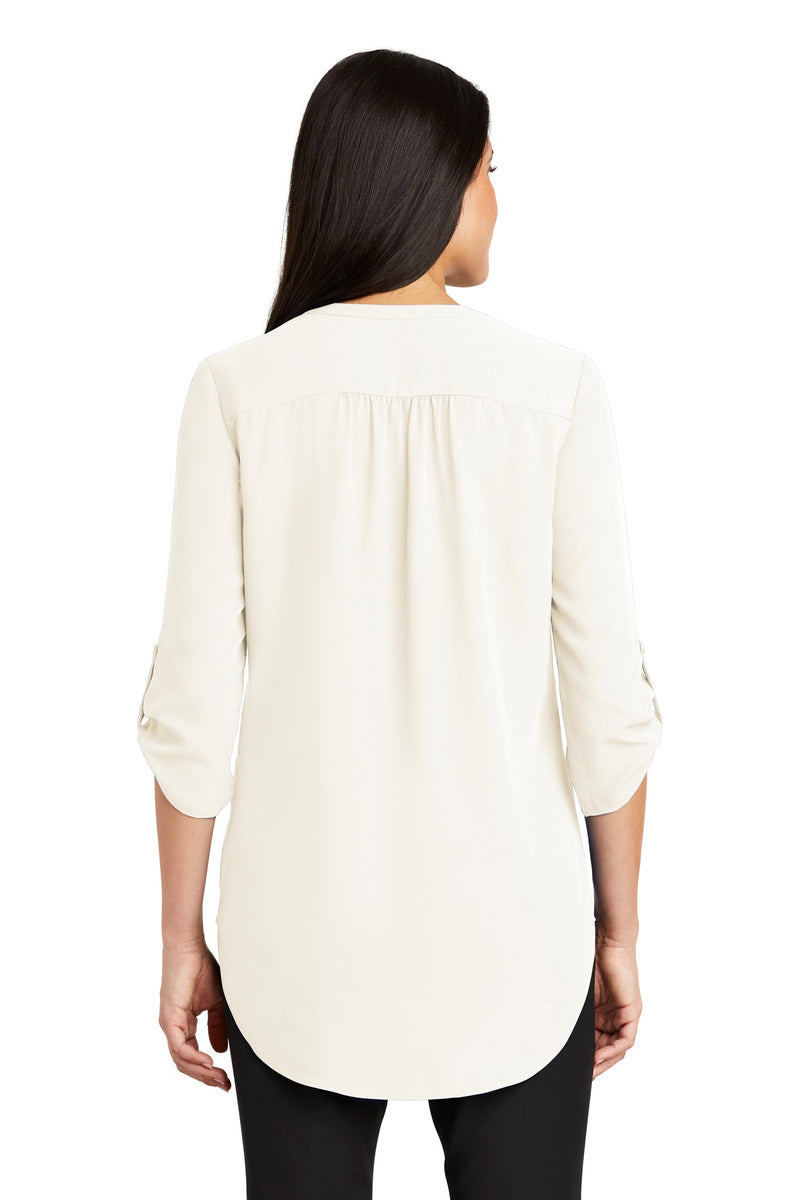 Port Authority Women's 3/4-Sleeve Tunic Blouse - Ivory Chiffon