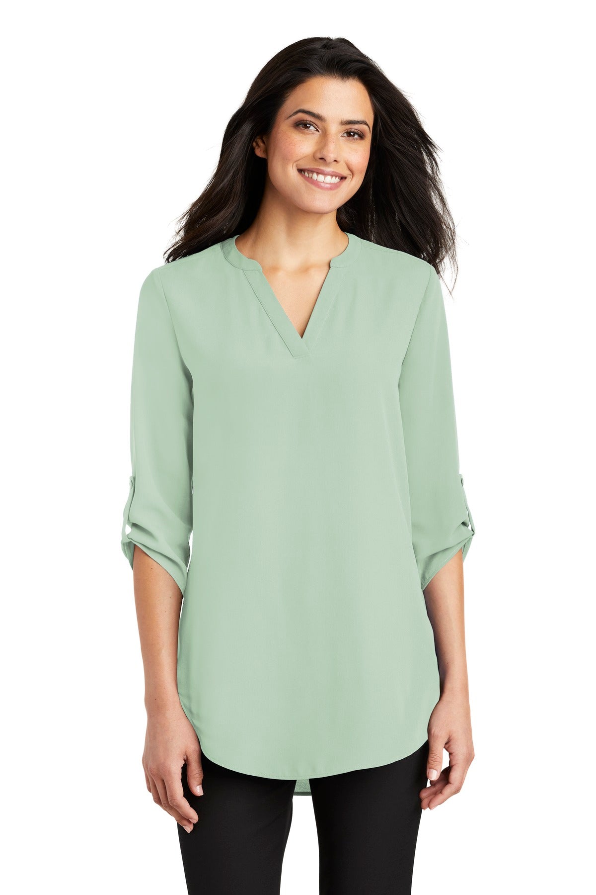 Port Authority Women's 3/4-Sleeve Tunic Blouse - Misty Sage