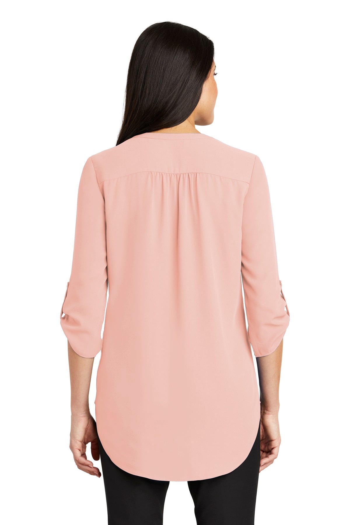 Port Authority Women's 3/4-Sleeve Tunic Blouse - Rose Quartz