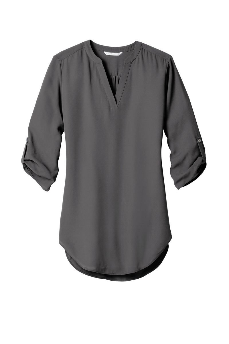 Port Authority Women's 3/4-Sleeve Tunic Blouse - Sterling Grey