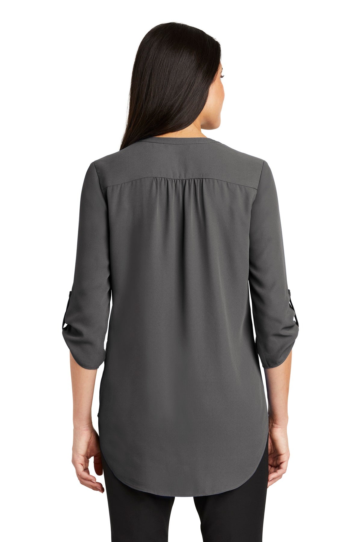 Port Authority Women's 3/4-Sleeve Tunic Blouse - Sterling Grey