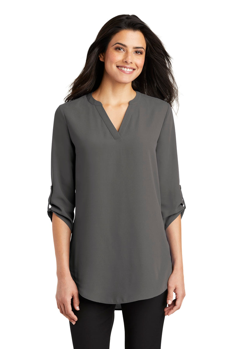 Port Authority Women's 3/4-Sleeve Tunic Blouse - Sterling Grey
