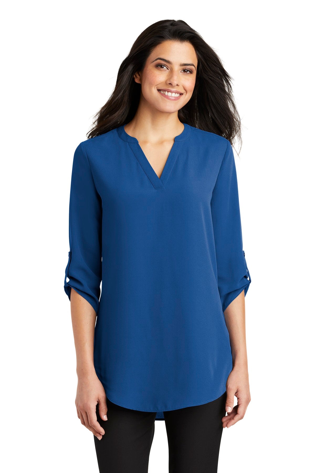 Port Authority Women's 3/4-Sleeve Tunic Blouse - True Blue