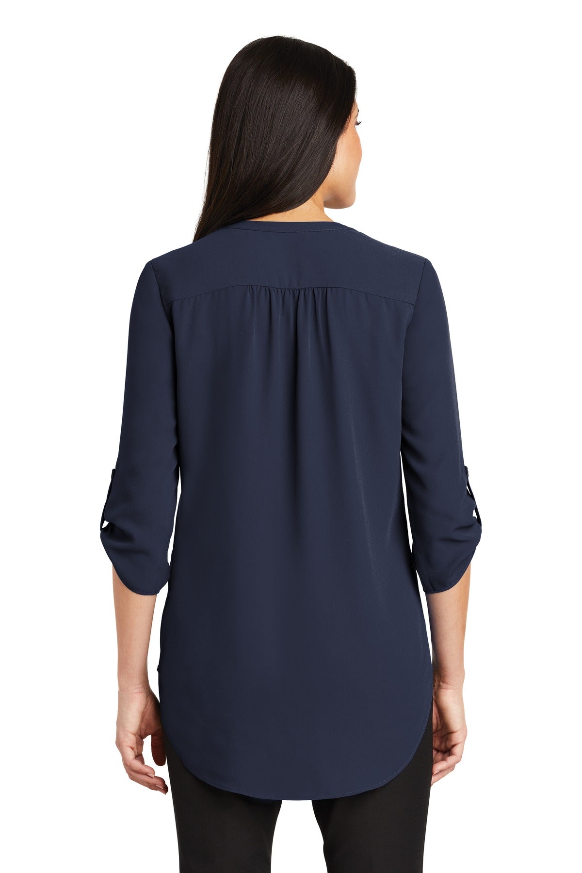 Port Authority Women's 3/4-Sleeve Tunic Blouse - True Navy