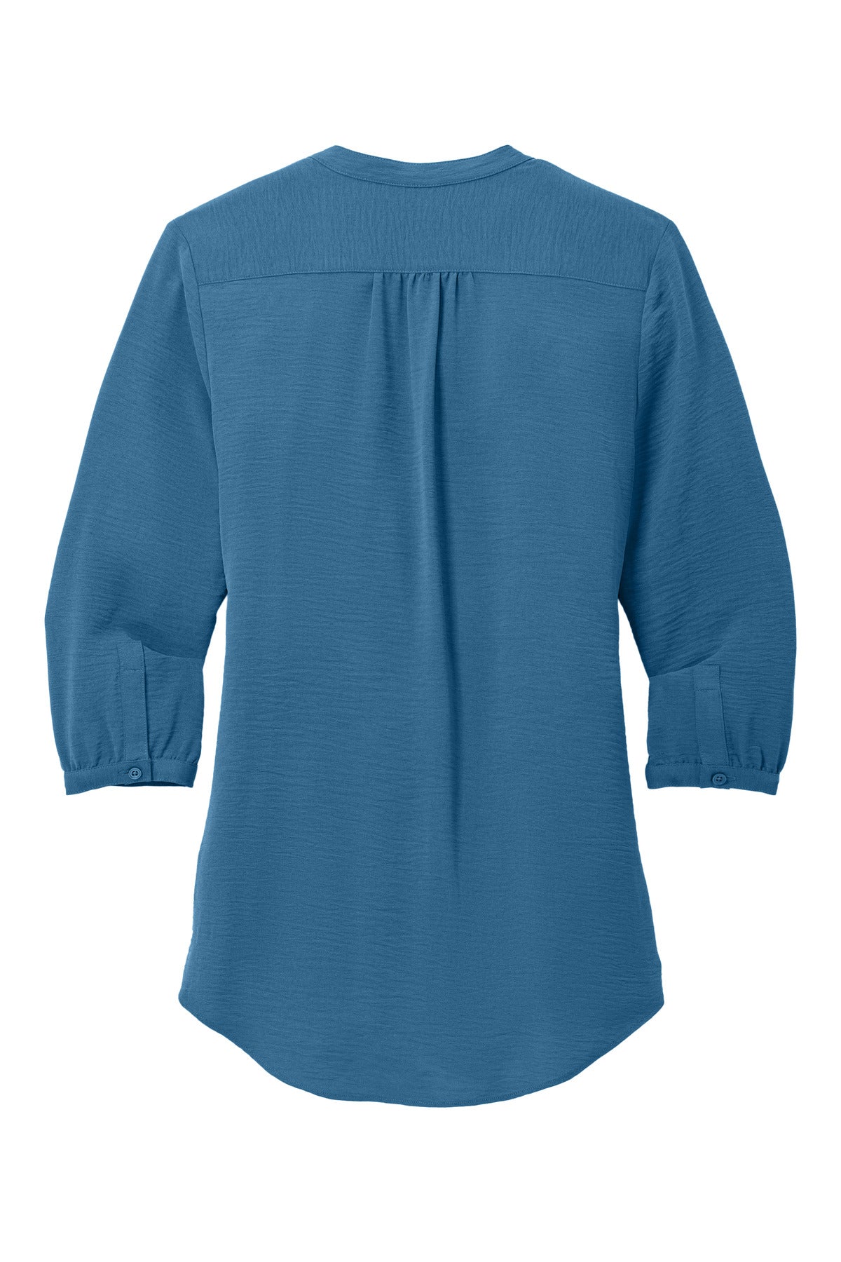 Port Authority Women's 3/4-Sleeve Textured Crepe Tunic - Aegean Blue