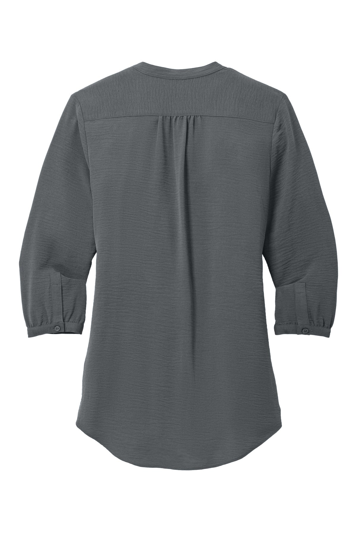 Port Authority Women's 3/4-Sleeve Textured Crepe Tunic - Graphite