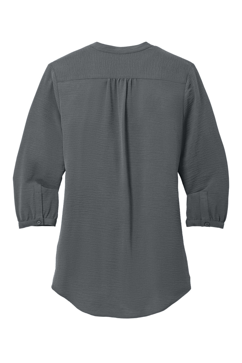 Port Authority Women's 3/4-Sleeve Textured Crepe Tunic - Graphite
