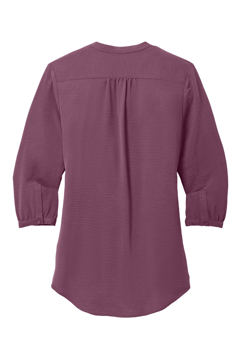 Port Authority Women's 3/4-Sleeve Textured Crepe Tunic - Purple Mist