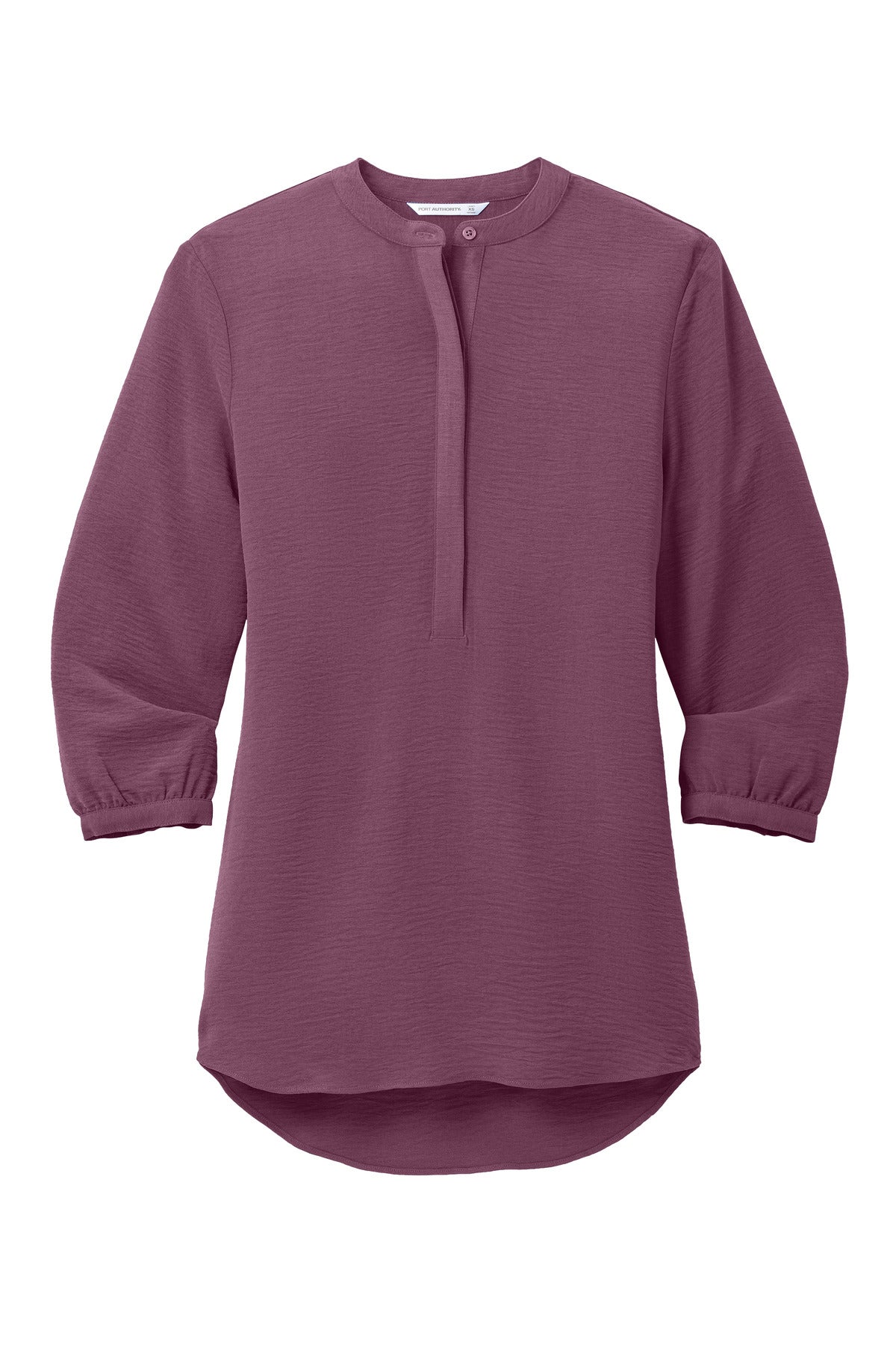 Port Authority Women's 3/4-Sleeve Textured Crepe Tunic - Purple Mist