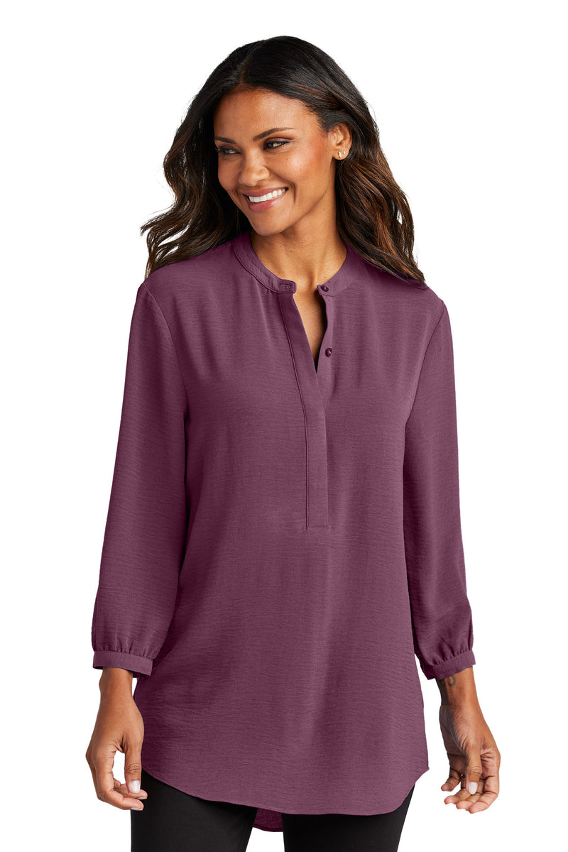 Port Authority Women's 3/4-Sleeve Textured Crepe Tunic - Purple Mist