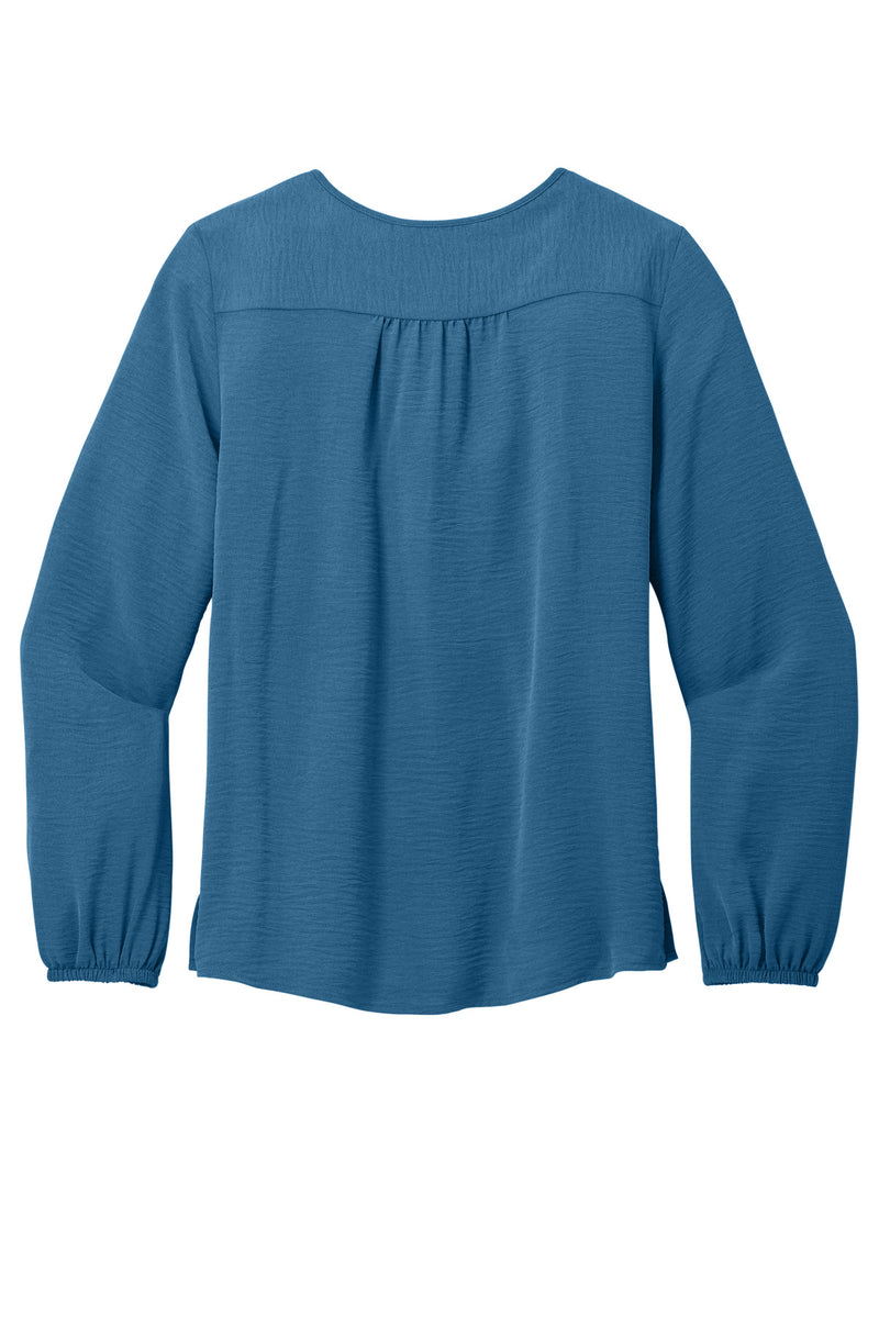 Port Authority Women's Textured Crepe Blouse - Aegean Blue
