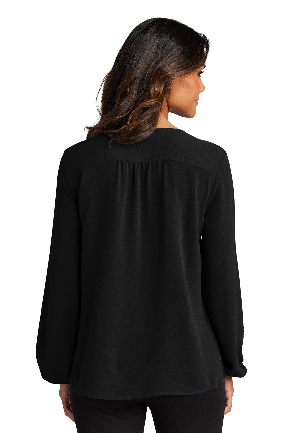 Port Authority Women's Textured Crepe Blouse - Deep Black
