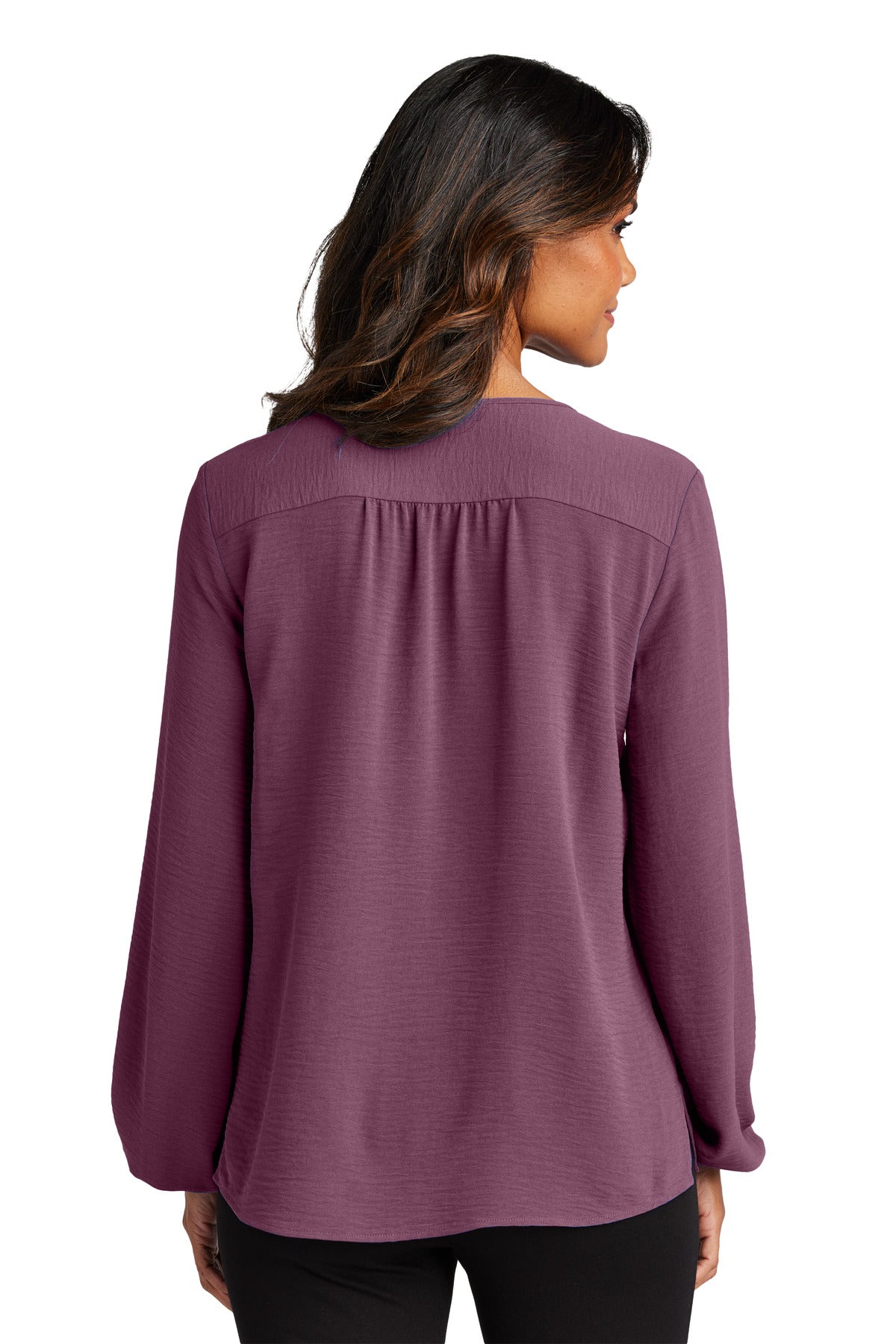 Port Authority Women's Textured Crepe Blouse - Purple Mist