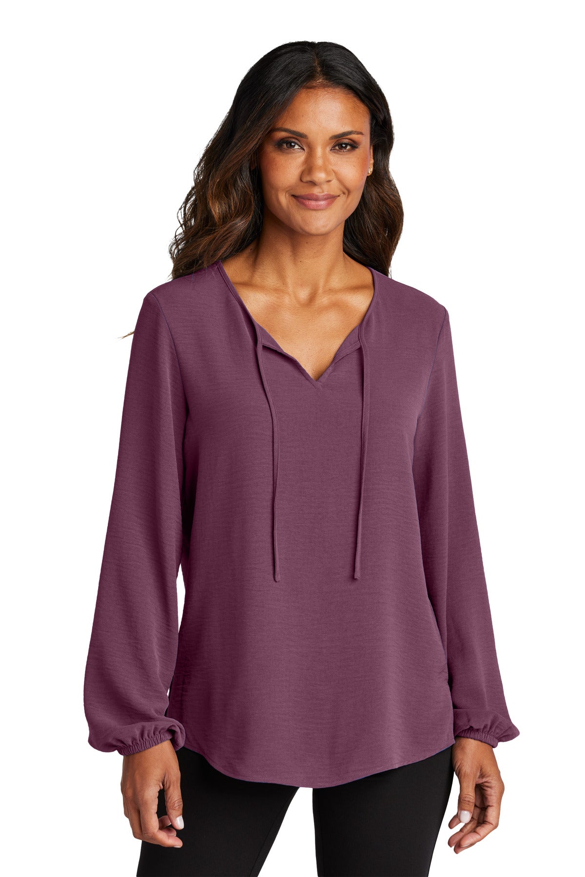 Port Authority Women's Textured Crepe Blouse - Purple Mist