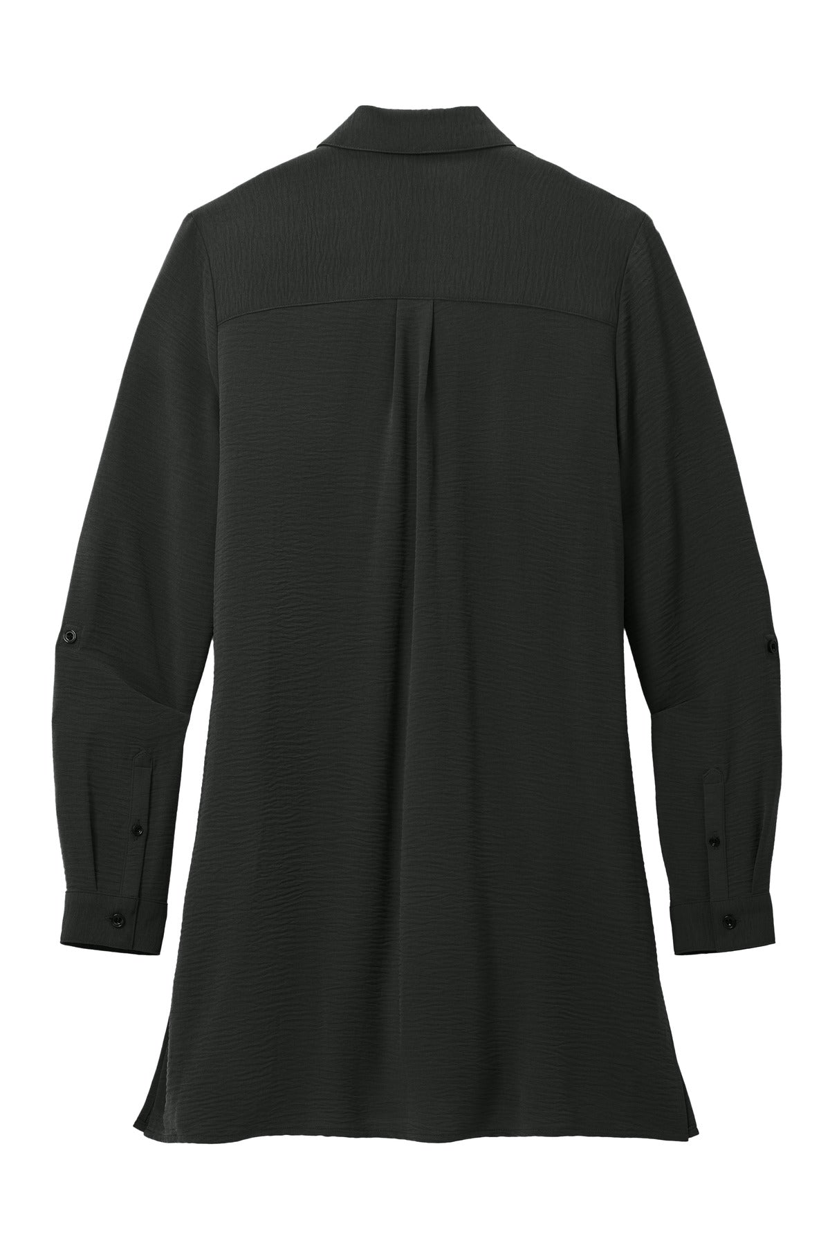 Port Authority Women's Textured Crepe Long Tunic - Deep Black