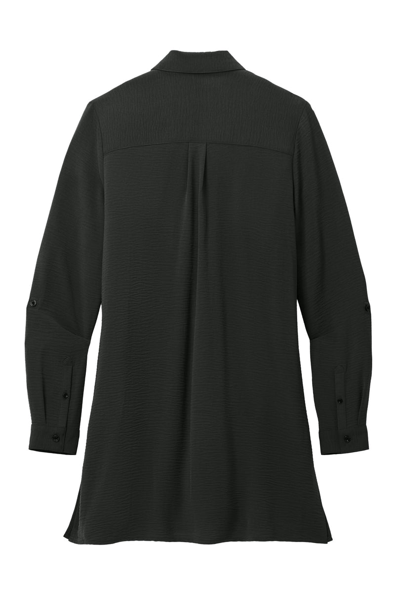 Port Authority Women's Textured Crepe Long Tunic - Deep Black