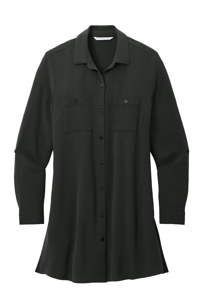 Port Authority Women's Textured Crepe Long Tunic - Deep Black