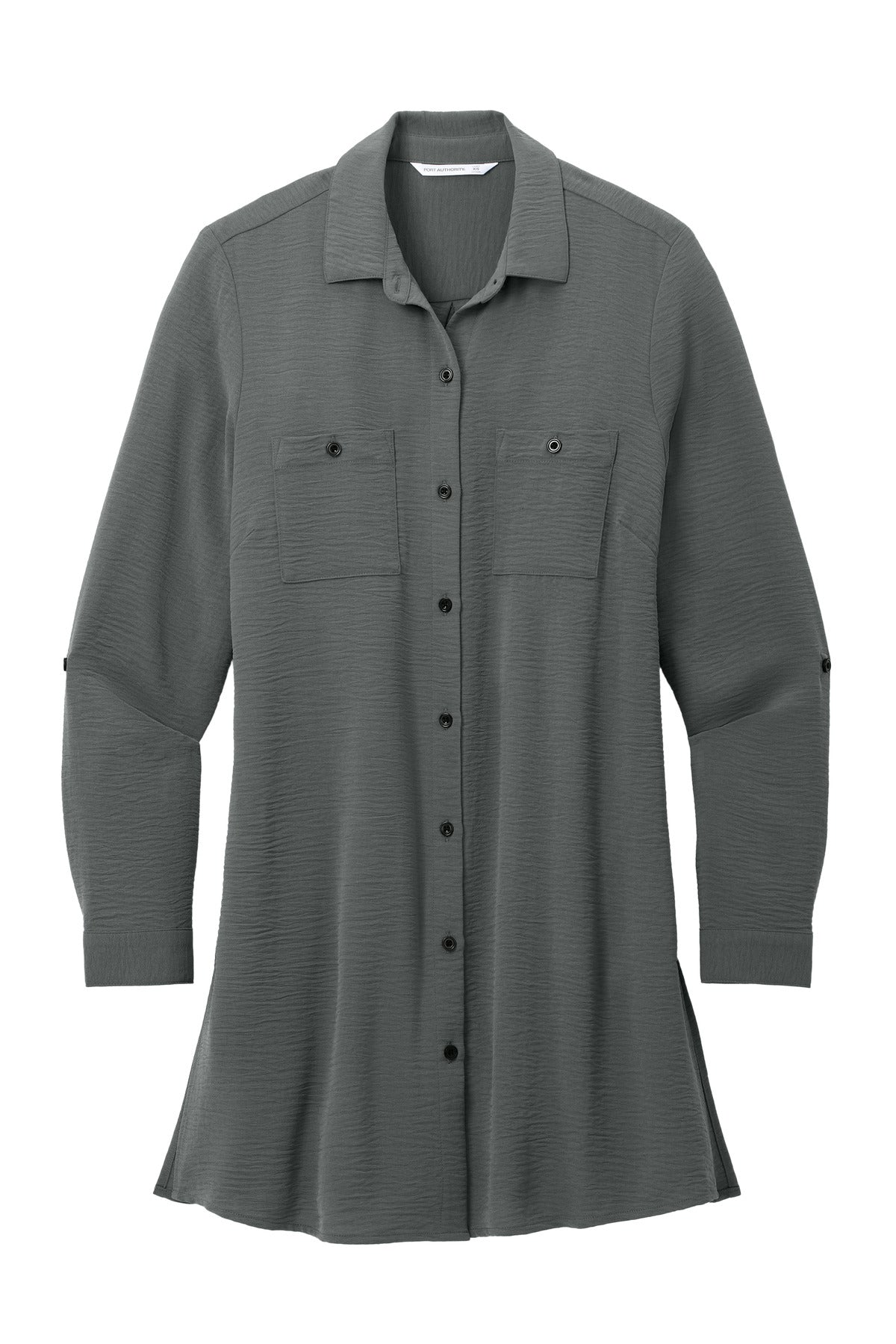 Port Authority Women's Textured Crepe Long Tunic - Graphite
