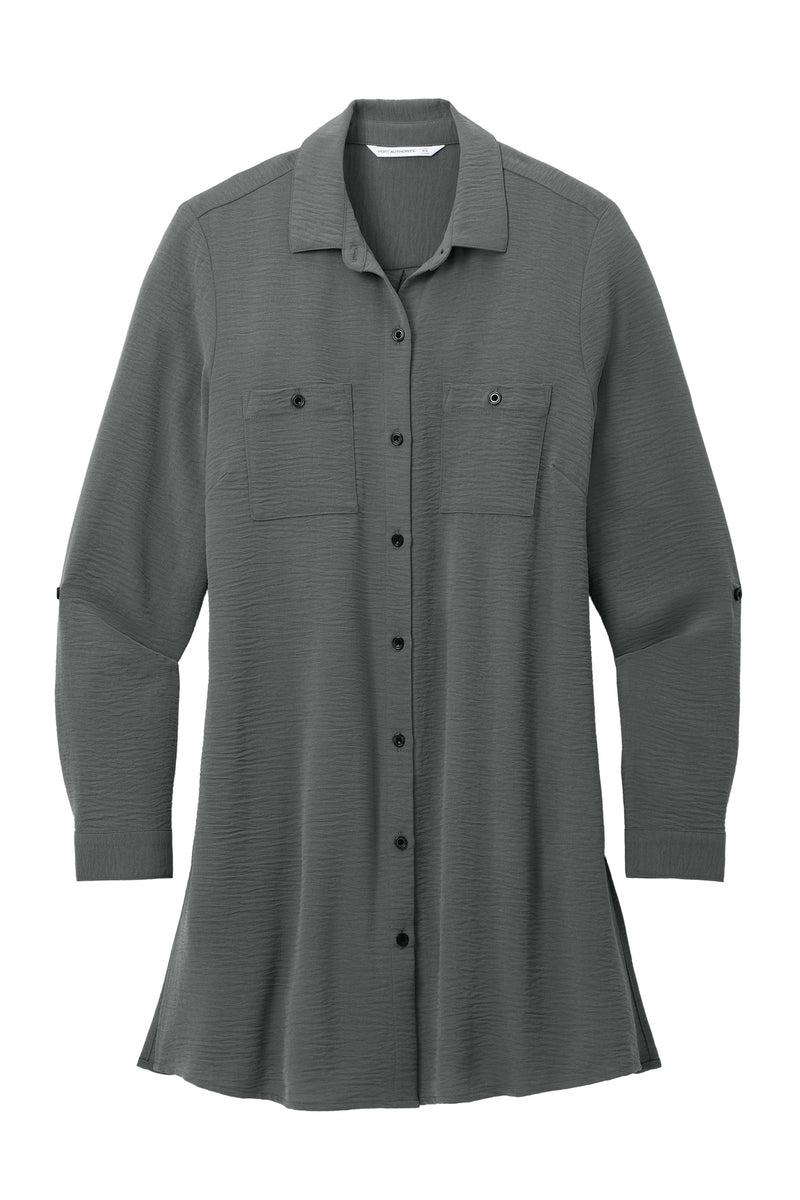 Port Authority Women's Textured Crepe Long Tunic - Graphite